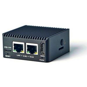Compact network router with USB-C and Ethernet ports